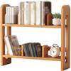 MMOU Libreria da Scrivania da Appoggio Legno con 4 Deflettori Scorrevoli Scaffale da Scrivania Salvaspazio per Soggiorno, Studio, Ufficio (Color : Varnish Color, Size : 80 * 20 * 60cm)