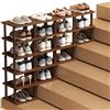 LONEU Scarpiera Scala Verticale Stretta, Scaffale Scarpe Bambù, Spazio Salva Robusto Elegante, Corridoi Ingresso Camera (Size:6+5+4+3 Tier)