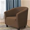 Hearda Copripoltrona 1 Posto, Jacquard Tinta Unita Copripoltrona, Elastico Copri Poltrona con Braccioli, Antiscivolo Cocktail Copri Poltrona, per Soggiorno Camera da Letto Club (Marrone)