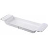 ZENGWARE Vassoio da bagno in plastica bianca, a ponte, per riporre giocattoli, candele, vino, telefono, libri, tazze, vassoio da bagno allungabile per vasca da bagno, scolapiatti leggero, 75 cm