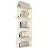 Dearjana Porta Borse da Armadio, Traspiranti Organizzatore Borsa Armadio per Armadio Camera da Letto con Gancio, Risparmiare Spazio, 4 Tasche, Portaborsa Armadio, 1 Pezzi Beige