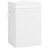 vidaXL Cesto Portabiancheria 2 Sezioni Contenitore Bucato Bagno Cestino Canestro Organizzatore Box Vimini Lavanderia Accessori in Bambù Bianco 72 L
