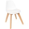 ATMOSPHERA CREATEUR D'INTERIEUR Atmosphera Interior Designer - Sedia per bambini Baya, bianca - Plastica e faggio - Sala da pranzo, camera da letto, ufficio, soggiorno - Comodo cuscino integrato