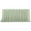 Mateju Gonna da Tavolo in Tulle, Garza da scrivania in Tulle Romantico per Festa di Compleanno Baby Shower Party Battesimo Tavoli di Nozze Decorazione di Natale (Verde Salvia,9FT)