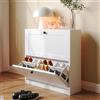 VOWNER Scarpiera Slim Portascarpe da Ingresso (Bianco), 80x80x24 cm