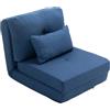 HOMCOM Fauteuil convertibile 1 posto fauteuil paresseux fauteuil lit chauffeuse 1 posto - cuscino incluso, schienale regolabile - poltrona da terra per ospiti, soggiorno, portata 90 kg, tessuto di