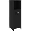 vidaXL Armadio da Bagno Stipo Stipetto Scaffalatura Mobile Arredo Sottolavabo Scaffale Armadietto Mobiletto Nero 30x30x95 cm in Truciolato
