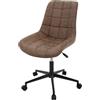 ML DESIGN modern living ML-Design Sedia da Scrivania Sedile in Similpelle Sgabello Girevole Marrone Struttura in Metallo Sedia da Ufficio Ergonomica Sedia Imbottita con Schienale Regolabile in Altezza Girevole a 360°