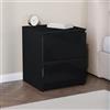 Vida Designs Glinton-Comodino con 2 cassetti, Colore: Nero (FSC 100%), Legno ingegnerizzato, H 50 x W 43 x D 40 centimetres