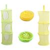 CHUANGOU 2 Pezzi Cestello Pieghevoli in Rete Sospesa，Cestello Portaoggetti in Rete Sospesa，per Riporre Piccoli Capi di Abbigliamento e Piccoli Oggetti.（verde+giallo）