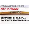 Reti D'Amora Kit 3 DOGHE Letto Larghezza Standard 5,2cm Lunghezza da 59 A 89 cm SPESSORE 8 mm (67 X 5.2 cm)
