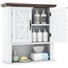 LIFEZEAL Mobiletto Bagno Salvaspazio da Parete, Armadietto da Bagno Sospeso, Pensile, con Ripiano Regolabile, Scomparto Aperto, Mobile, Moderno, per Cucina, Lavanderia, 55x19x60cm (bianco)