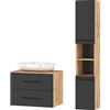 Planetmöbel set di mobili da bagno LUX 70 cm rovere oro/antracite SENZA lavabo con colonna rovere oro/antracite