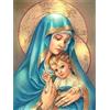 CURTEK Diamond Painting kit Completo, Hobby Creativi Adulti 5D Diamond Painting Disegni con Perline da Attaccare Ricami a Croce per la Decorazione Della Parete Domestica Madonna Bambino 30x40cm Z-5423