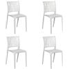 Totò Piccinni Sedia SPRING in Polipropilene moderno design impilabile per esterno e interno (Bianco, 4)