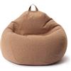 Lumaland Poltrona a Sacco Comfort Line - XXL - 100x120x50 cm - Bean Bag Interno ed Esterno per Giardino, Salotto, Balcone - Pouf Elegante e Morbido Outdoor & Indoor - Marrone