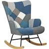 Totò Piccinni Poltrona Poltroncina a DONDOLO Multicolore Design Patchwork (Moon, Poltrona)