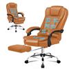 ALFORDSON Sedia Ufficio Ergonomica con Massaggio, Sedia Scrivania con Sedile riscaldato, Supporto Lombare e Poggiapiedi, Poltrona Girevole per Ufficio e Studio Sala Riunioni, Similpelle(Marrone)