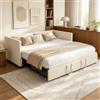 YGHQAP Divano letto convertibile 90/180 x 200 cm, divano letto 2 posti estraibile con rete a doghe multifunzione, telaio letto imbottito per 2 persone in velluto, senza materasso (Beige)