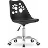 NMK HOME Sedie Ufficio Girevole con Ruote 360 ° - Sedia Scrivania Regolabile in Altezza - Montaggio Semplice e Base Cromata
