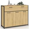 IDMarket - DETROIT Credenza da 100 cm con 3 ante e 1 cassetto, design industriale
