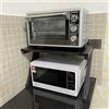 HUOLE Mensola per forno a microonde Cremagliera del Forno A Microonde, Supporto di immagazzinaggio Cucina Rack armadietto, Scaffale per Cucina Mensola Microonde, in metallo e legno 57*38*38 cm-nero