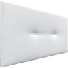 DHOME Testata in Similpelle o Tessuto Acualine Liscio con Bottoni Rivestiti in ALTA GAMMA Testata Letto di Lusso Imbottita Moderna (Similpelle Bianco, 110x50cm (Letti 80/90/105))