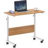 SogesHome 80 * 40 cm Tavolino mobile Comodino Scrivania del computer Banco di stand Tavolo regolabile in altezza Tavolino per divano letto 05#1-80OK-SH