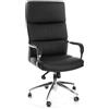 HJH Office 600700 Sedia da ufficio/Sedia presidenziale BRUNELLO 20 finta pelle nero, imbottitura morbida, con braccioli, regolabilie in altezza, schienale inclinabile, schienale alto