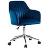 Vente-unique - Sedia ufficio altezza regolabile in Velluto Blu - ELEANA