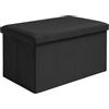Ruhhy Pouf pieghevole, 54 l, in velluto, 60 x 30 x 30 cm, nero, portata fino a 80 kg, seduta e conservazione per soggiorno e camera da letto
