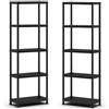 PALUPLUS 2 Scaffali in plastica a 5 Ripiani colore Nero, Misura 60x30x180 cm, Montaggio Veloce, Scaffalature per Garage, Magazzino, Portata Max per piano 25 kg -2202C-9,46