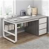 HaoJieHan Scrivania Ad Angolo con Cassetti, Scrivanie per L'home Office con Libreria, Scrivania Moderna per La Camera da Letto Dell'home Office B,120X48X75CM