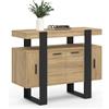 IDMarket - Credenza PHOENIX a 4 ante, legno e nero, 100 cm