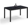 REDÒKASA Tavolo da pranzo allungabile 130x80 modello GIOTTO MADE IN ITALY con allunga laterale 40 cm per sala da pranzo, cucina e soggiorno, design moderno (Pietra Nera)
