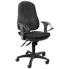 Topstar Ergo Sydney - Sedia girevole da ufficio, in microfibra, colore: Nero