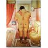 XCPORA Fernando Botero Posters《Il Bagno》Pittura su Tela Arte murale Divertente Fernando Botero Stampe Immagini Creative per l'arredamento della casa 50x70cmx1 Nessuna Cornice