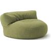 Lumaland Interior Line - Pouf, divano rotondo per interni, imbottitura da 320 l, 90 x 50 cm, effetto lino anche al tatto, colore: lime
