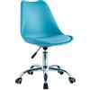 Brigros WeHome - sedia ufficio moderna disponibile in diversi colori per camerette di ragazzi sale studio sale d'attesa sedia da ufficio con seduta in ecopelle (Celeste)