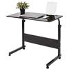 lyrlody Tavolo per Laptop e Colazione con Rotelle, Scrivania per Computer Porta PC, Altezza Regolabile, 80 x 40 x 72-91 cm, Nero