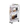 Globalmix Carrello portaoggetti multiuso Organizer bianco trolley con ruote 3 livelli