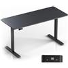 ONKRON Scrivania Regolabile in Altezza Elettrica 71-118 cm, Scrivania Motorizzata con Piano di Lavoro 140×60 cm, Tavolino Elettrico Regolabile con Motore, Postazione Smart Working, Nero WDT221E-B