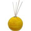 sicilia bedda - Diffusore per Ambienti Profumatore con Bastoncini in Ceramica di Caltagirone - Sfera Moderna Diametro 8 CM (Giallo)