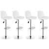 LANTUS Set di 4 Sgabello da Bar Moderno Sgabello Alto con schienale in Simipelle Sedia Alta da Cucina Regolabile Girevole--Bianco-4pz