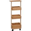 5 five simply smart 5five - carrello in bambù a 4 livelli con ruote