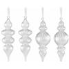 Loberon Diorise Set di 4 Decorazioni Natalizie - Vetro soffiato - Bel Design Classico, Trasparente