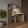 Komodee Scrivania KLEPP Quercia Wotan/Grigio 150x149x92 cm