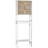 Tendance Stockholm WC in MDF, 2 Porte + 1 1 ripiano Interno, Legno, Bianco/Quercia, 63 x 23 x 179 cm