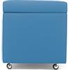 ARKETICOM Swing Pouf Contenitore con Ruote Ecopelle 42X42h Celeste