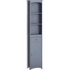 HOMCOM Armadio alto da bagno stretto con 1 cassetto e 3 ripiani aperti colonna da bagno stile moderno per soggiorno WC cucina 34 x 24 x 170 cm grigio